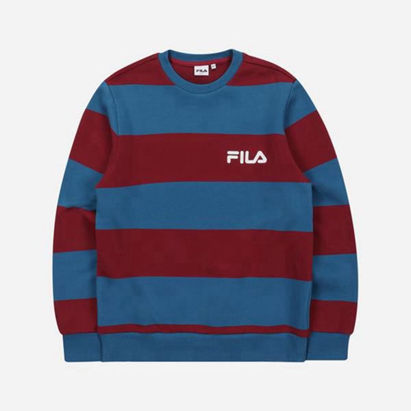 Fila Striped Women's Sweatshirts - Blue/Red,NZ 840-37518